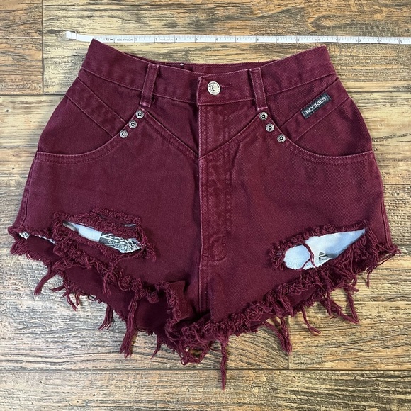 Rockies Pants - Vintage Rockies Red Jean Shorts High-Waisted Distressed
